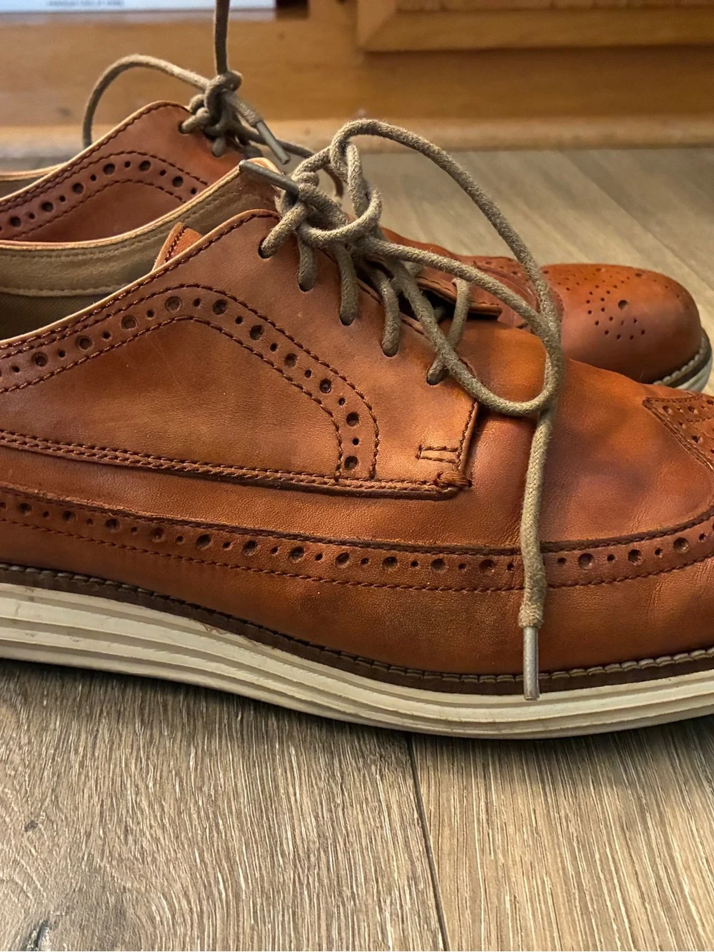 Cole Haan Men’s Brown Leather Wingtip Oxfords size 11.5